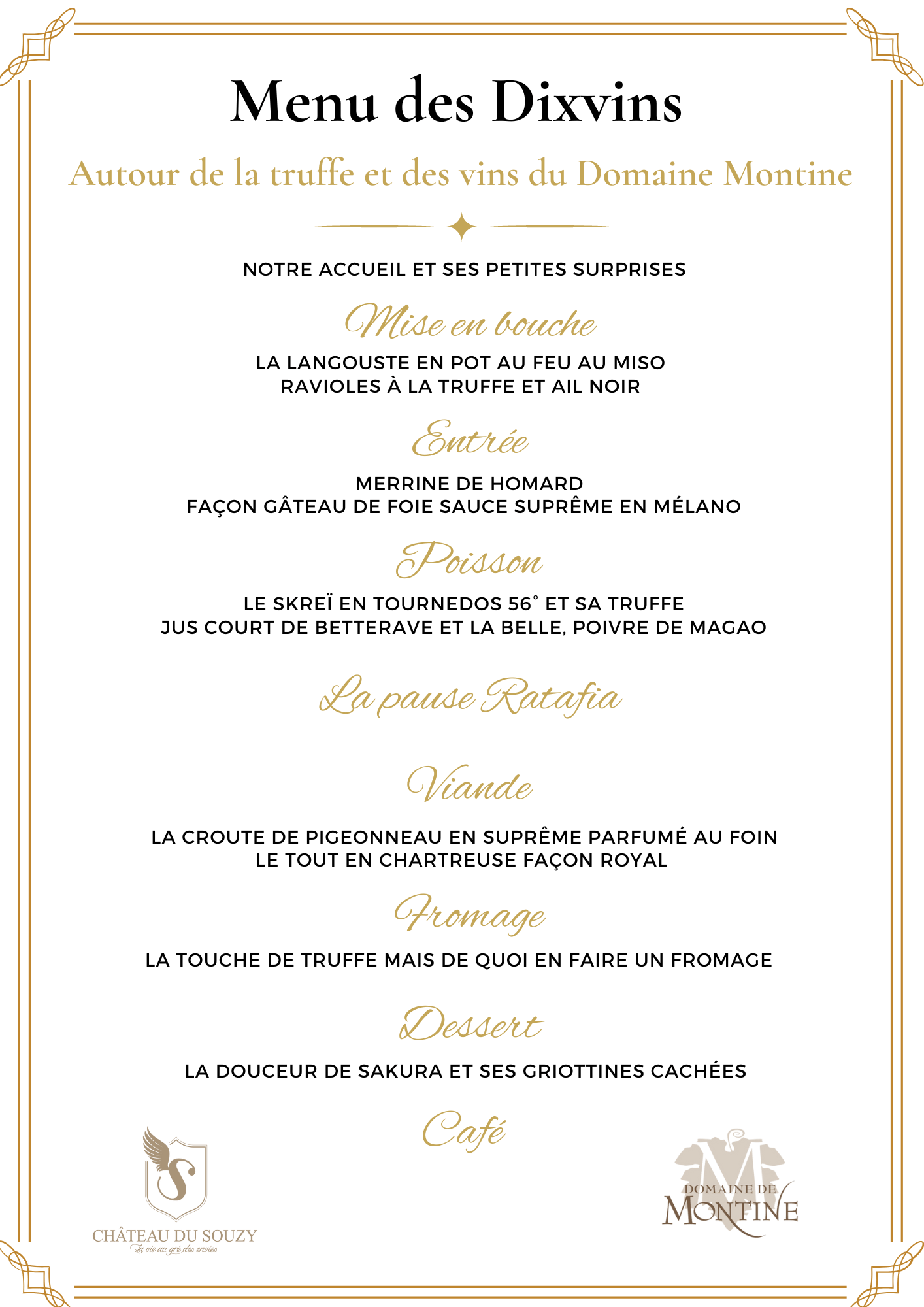 Le menu des Dixvins du 13 mars 2023 autour de la truffe